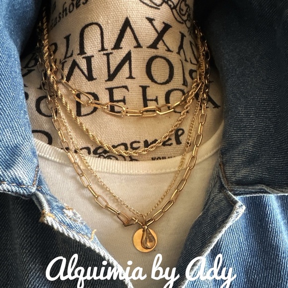 Layered chunky gold necklace - Picture 1 of 1